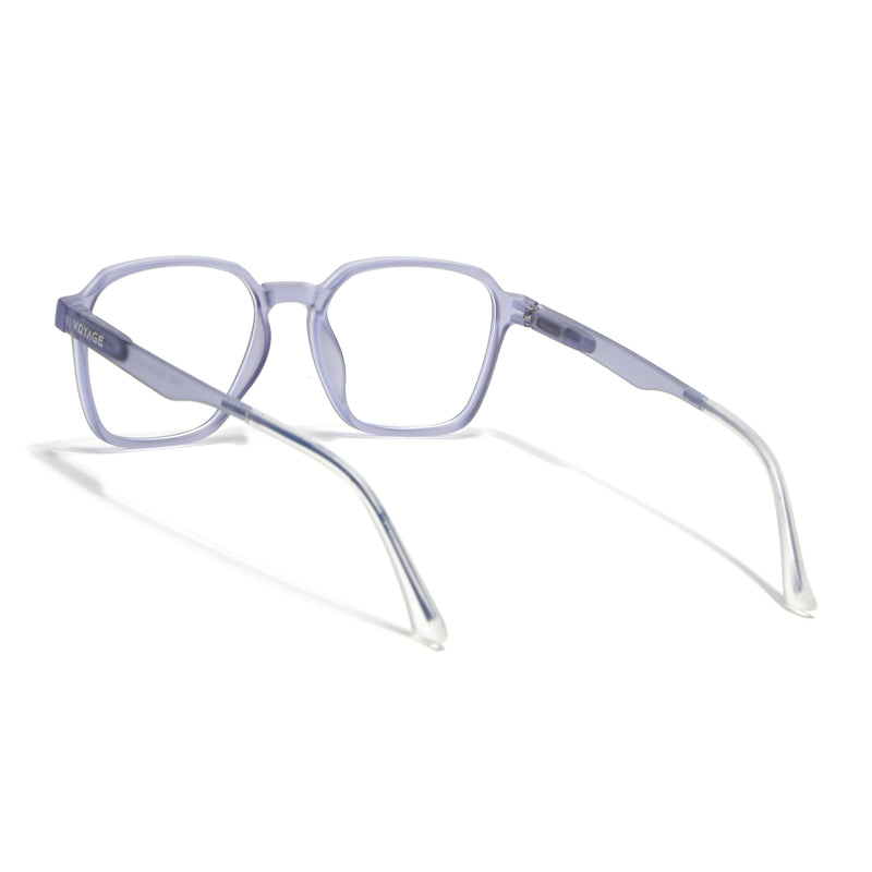 Voyage Air Light Grey Square Eyeglasses for Men & Women (T002FMG7180-C4)