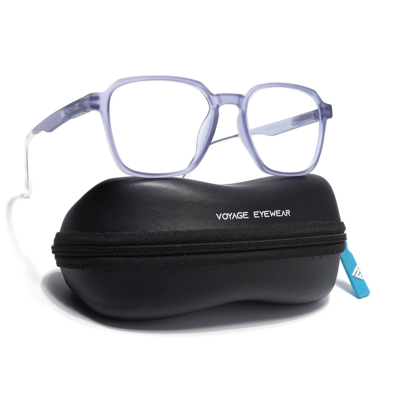 Voyage Air Light Grey Square Eyeglasses for Men & Women (T002FMG7180-C4)