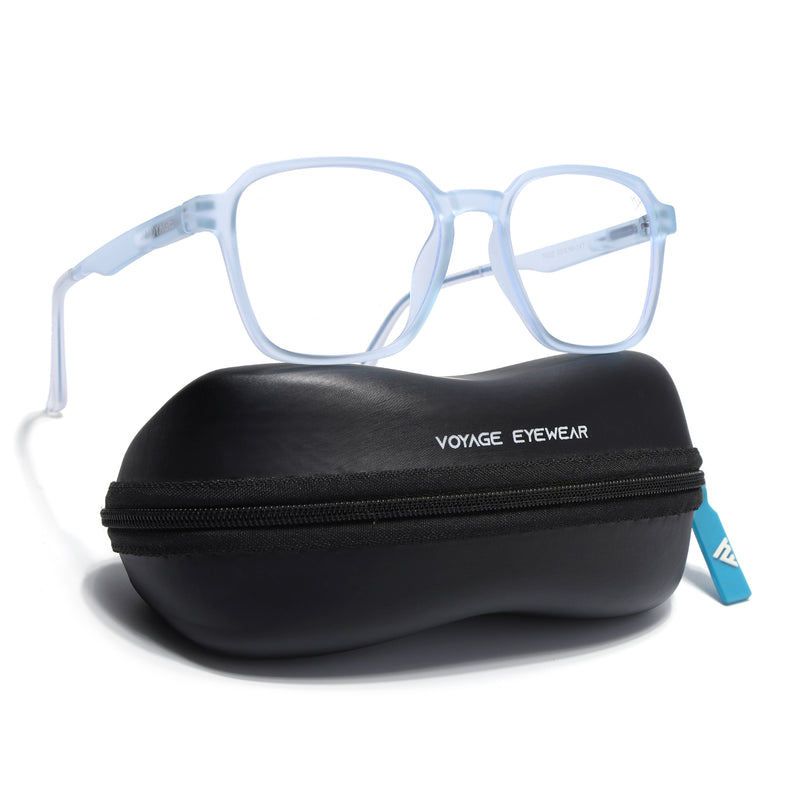 Voyage Air Matt Transparent Square Eyeglasses for Men & Women (T002FMG7181-C5)