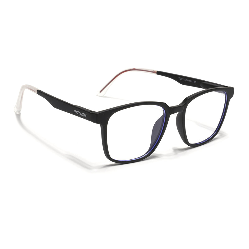 Voyage Air Black Square Eyeglasses for Men & Women (T003FMG7182-C1)