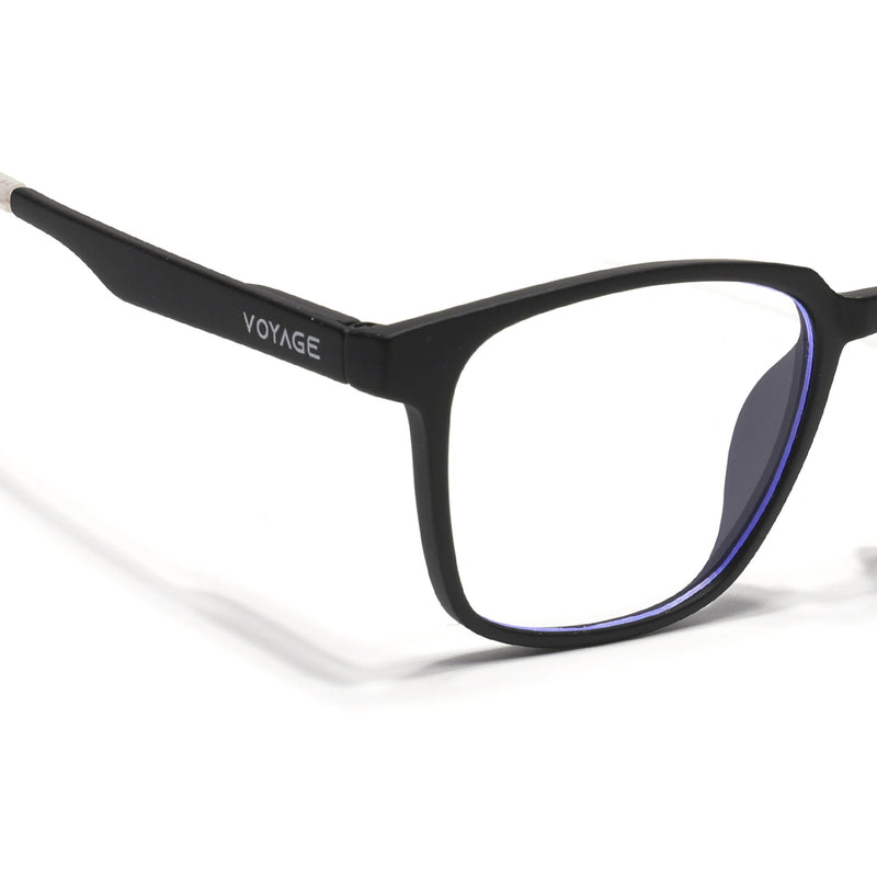 Voyage Air Black Square Eyeglasses for Men & Women (T003FMG7182-C1)