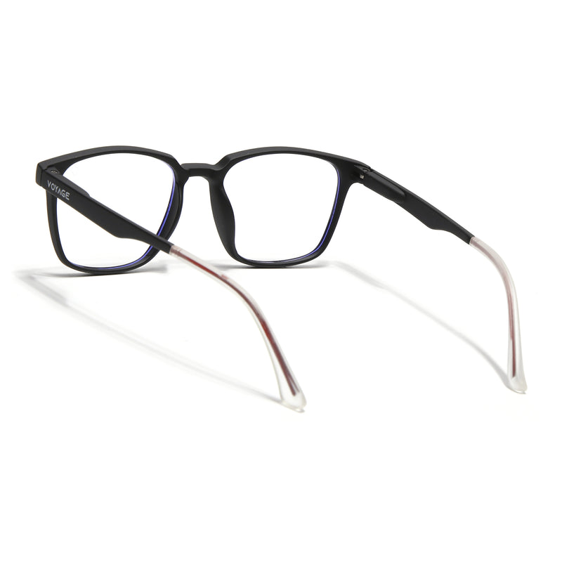 Voyage Air Black Square Eyeglasses for Men & Women (T003FMG7182-C1)