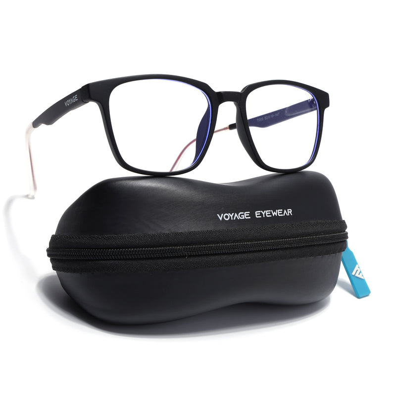 Voyage Air Black Square Eyeglasses for Men & Women (T003FMG7182-C1)