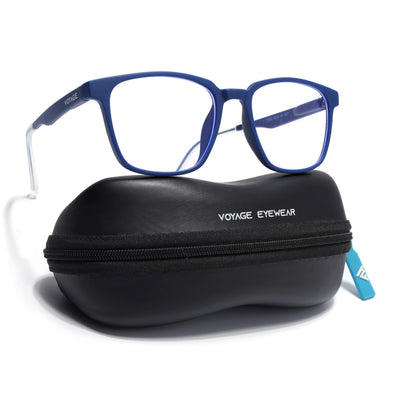 Voyage Air Blue Square Eyeglasses for Men & Women (T003FMG7184-C3)