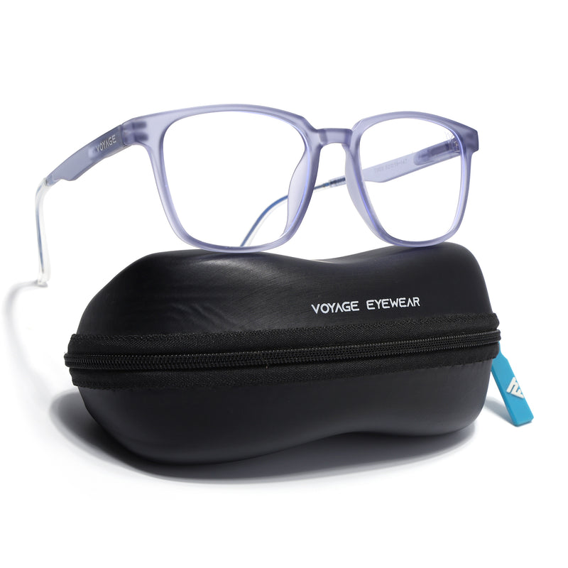 Voyage Air Light Grey Square Eyeglasses for Men & Women (T003FMG7185-C4)