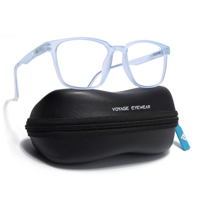 Voyage Air Matt Transparent Square Eyeglasses for Men & Women (T003FMG7186-C5)