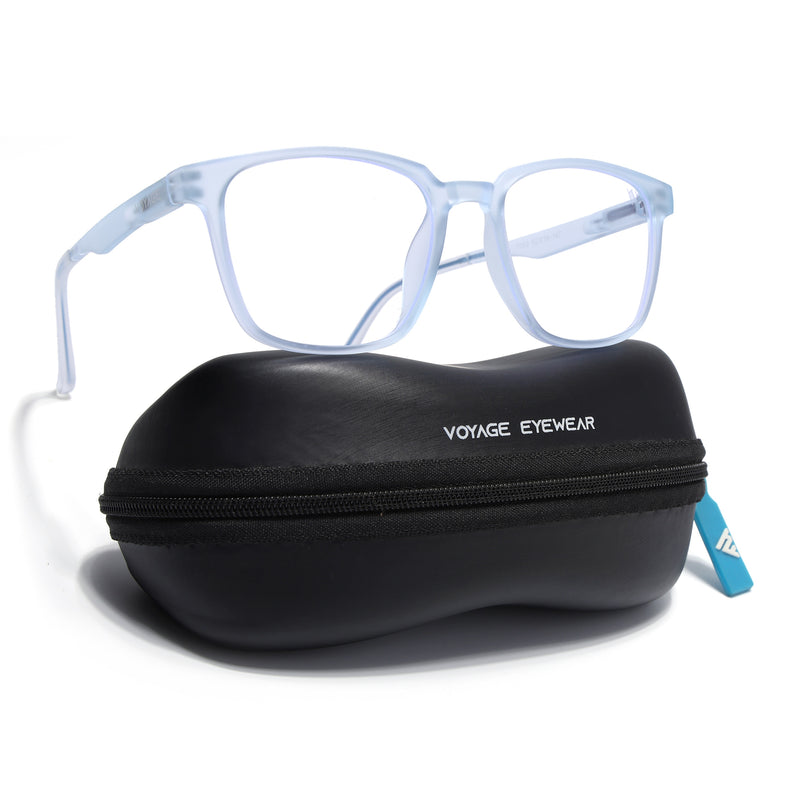 Voyage Air Matt Transparent Square Eyeglasses for Men & Women (T003FMG7186-C5)