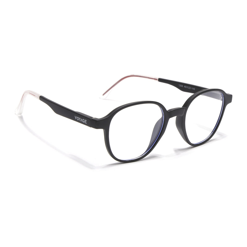 Voyage Air Black Round Eyeglasses for Men & Women (T006FMG7187-C1)