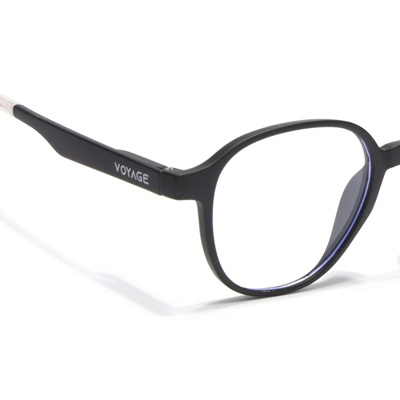 Voyage Air Black Round Eyeglasses for Men & Women (T006FMG7187-C1)