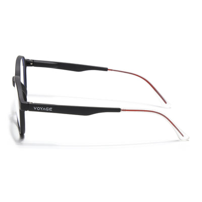 Voyage Air Black Round Eyeglasses for Men & Women (T006FMG7187-C1)