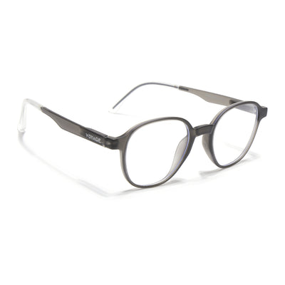 Voyage Air Grey Round Eyeglasses for Men & Women (T006FMG7188-C2)