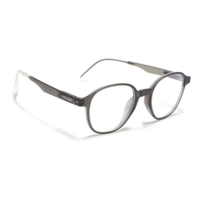 Voyage Air Grey Round Eyeglasses for Men & Women (T006FMG7188-C2)