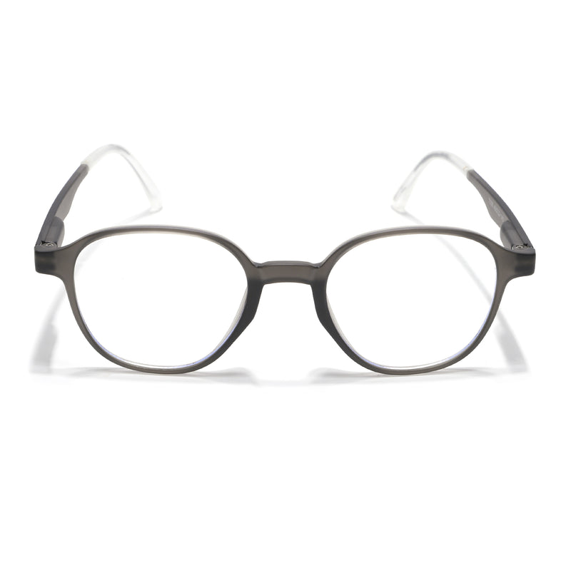 Voyage Air Grey Round Eyeglasses for Men & Women (T006FMG7188-C2)
