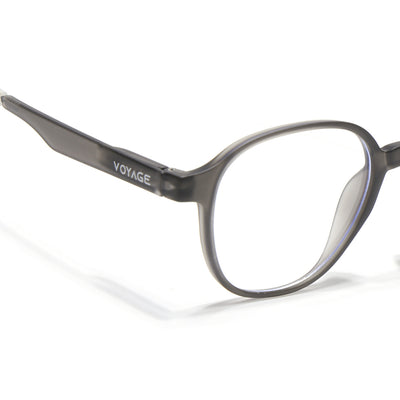 Voyage Air Grey Round Eyeglasses for Men & Women (T006FMG7188-C2)
