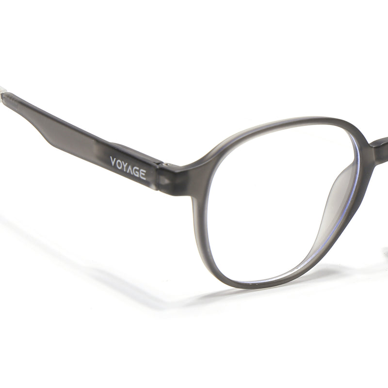Voyage Air Grey Round Eyeglasses for Men & Women (T006FMG7188-C2)