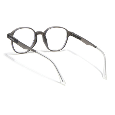 Voyage Air Grey Round Eyeglasses for Men & Women (T006FMG7188-C2)