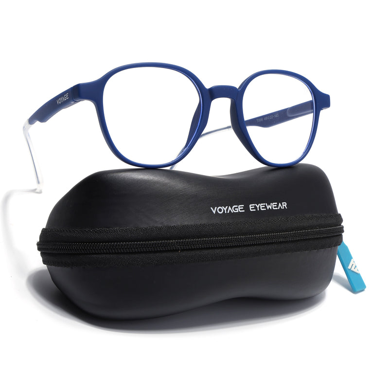 Voyage Air Blue Round Eyeglasses for Men & Women (T006FMG7189-C3)