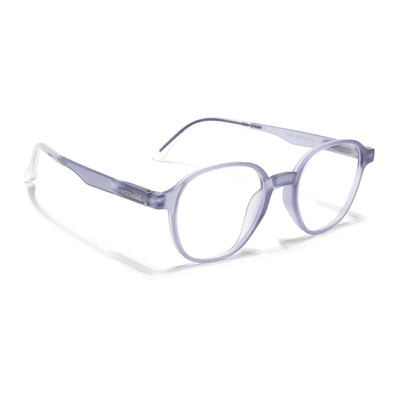 Voyage Air Light Grey Round Eyeglasses for Men & Women (T006FMG7190-C4)