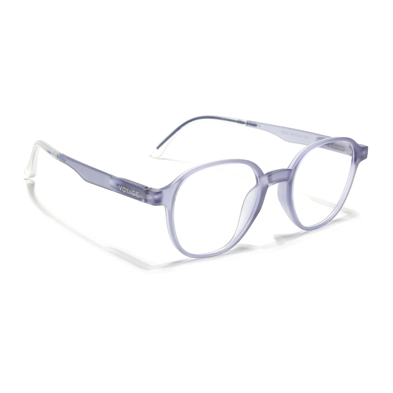 Voyage Air Light Grey Round Eyeglasses for Men & Women (T006FMG7190-C4)