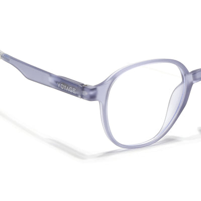 Voyage Air Light Grey Round Eyeglasses for Men & Women (T006FMG7190-C4)