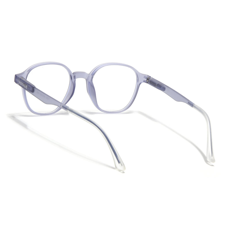 Voyage Air Light Grey Round Eyeglasses for Men & Women (T006FMG7190-C4)