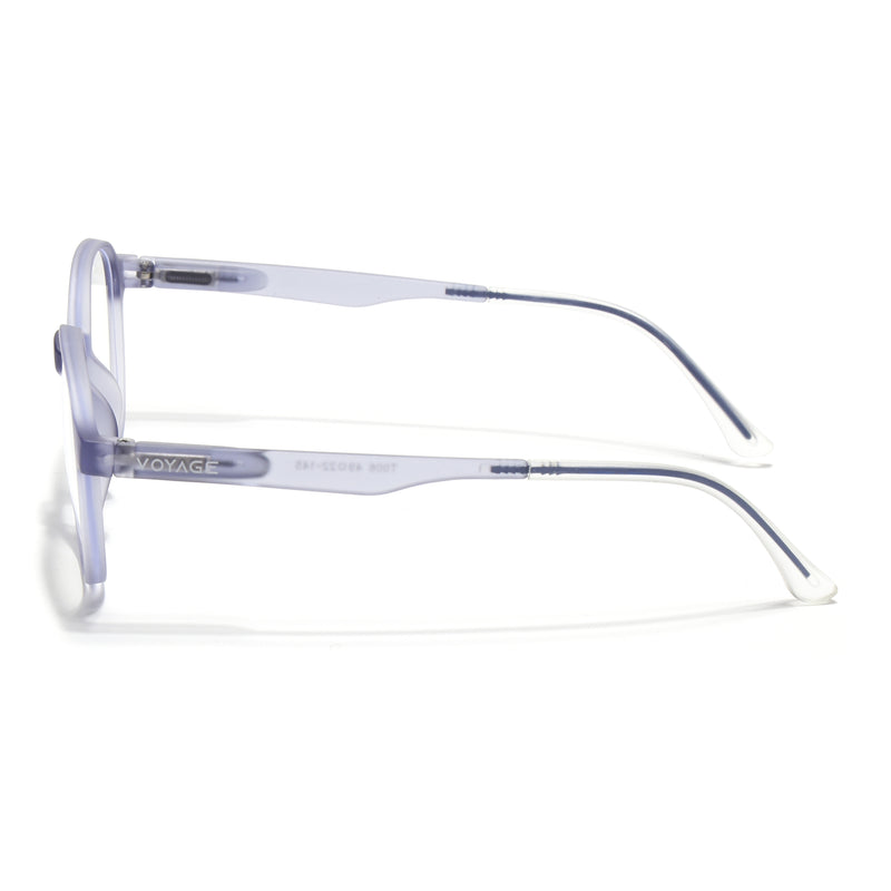 Voyage Air Light Grey Round Eyeglasses for Men & Women (T006FMG7190-C4)