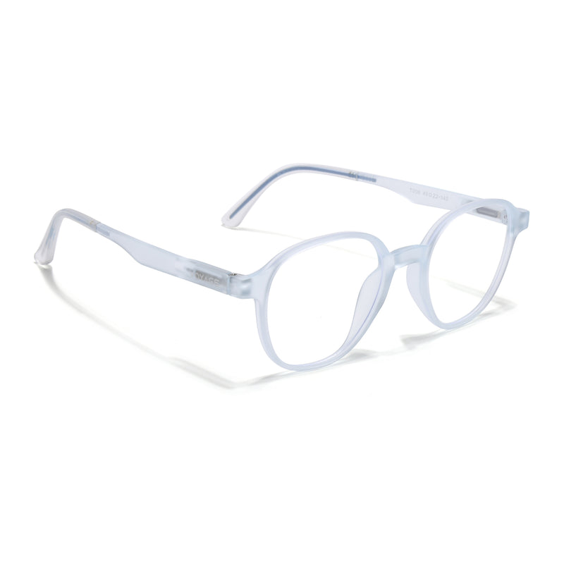 Voyage Air Matt Transparent Round Eyeglasses for Men & Women (T006FMG7191-C5)