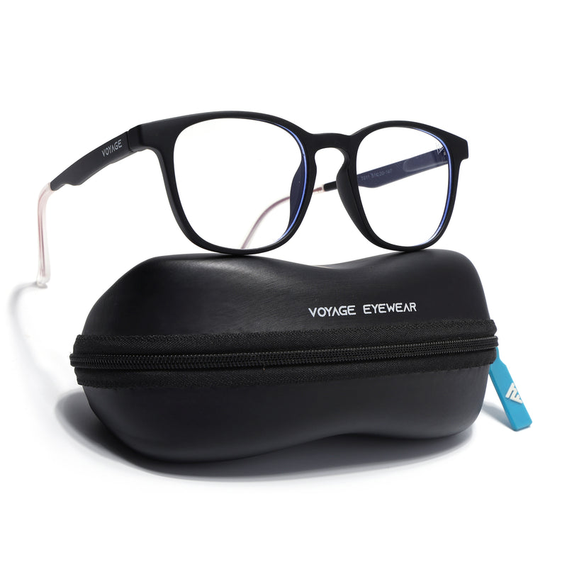 Voyage Air Black Round Eyeglasses for Men & Women (T011FMG7192-C1)
