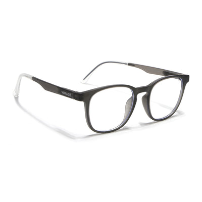 Voyage Air Grey Round Eyeglasses for Men & Women (T011FMG7193-C2)