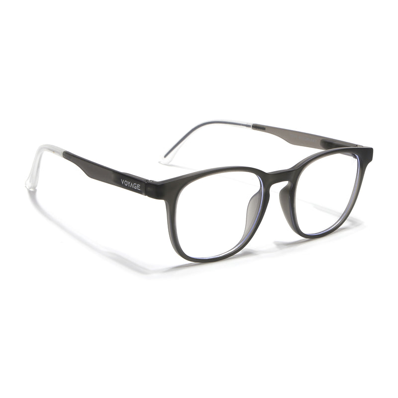 Voyage Air Grey Round Eyeglasses for Men & Women (T011FMG7193-C2)