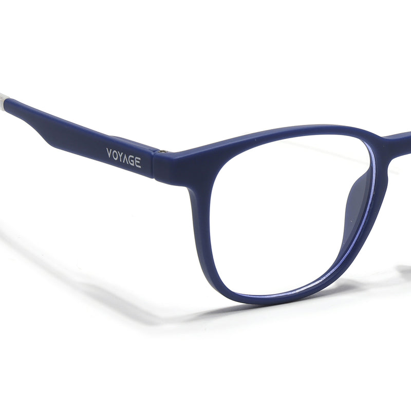 Voyage Air Blue Round Eyeglasses for Men & Women (T011FMG7194-C3)