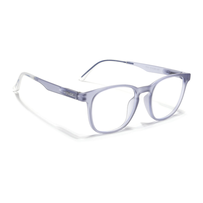 Voyage Air Light Grey Round Eyeglasses for Men & Women (T011FMG7195-C4)