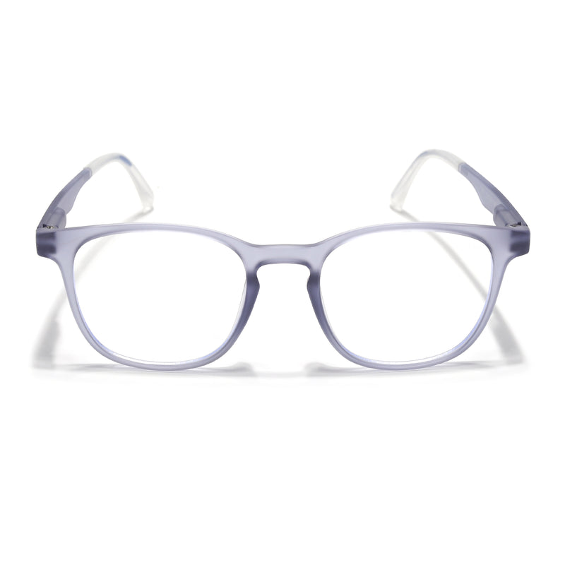 Voyage Air Light Grey Round Eyeglasses for Men & Women (T011FMG7195-C4)