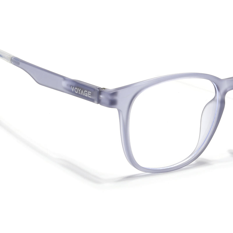 Voyage Air Light Grey Round Eyeglasses for Men & Women (T011FMG7195-C4)