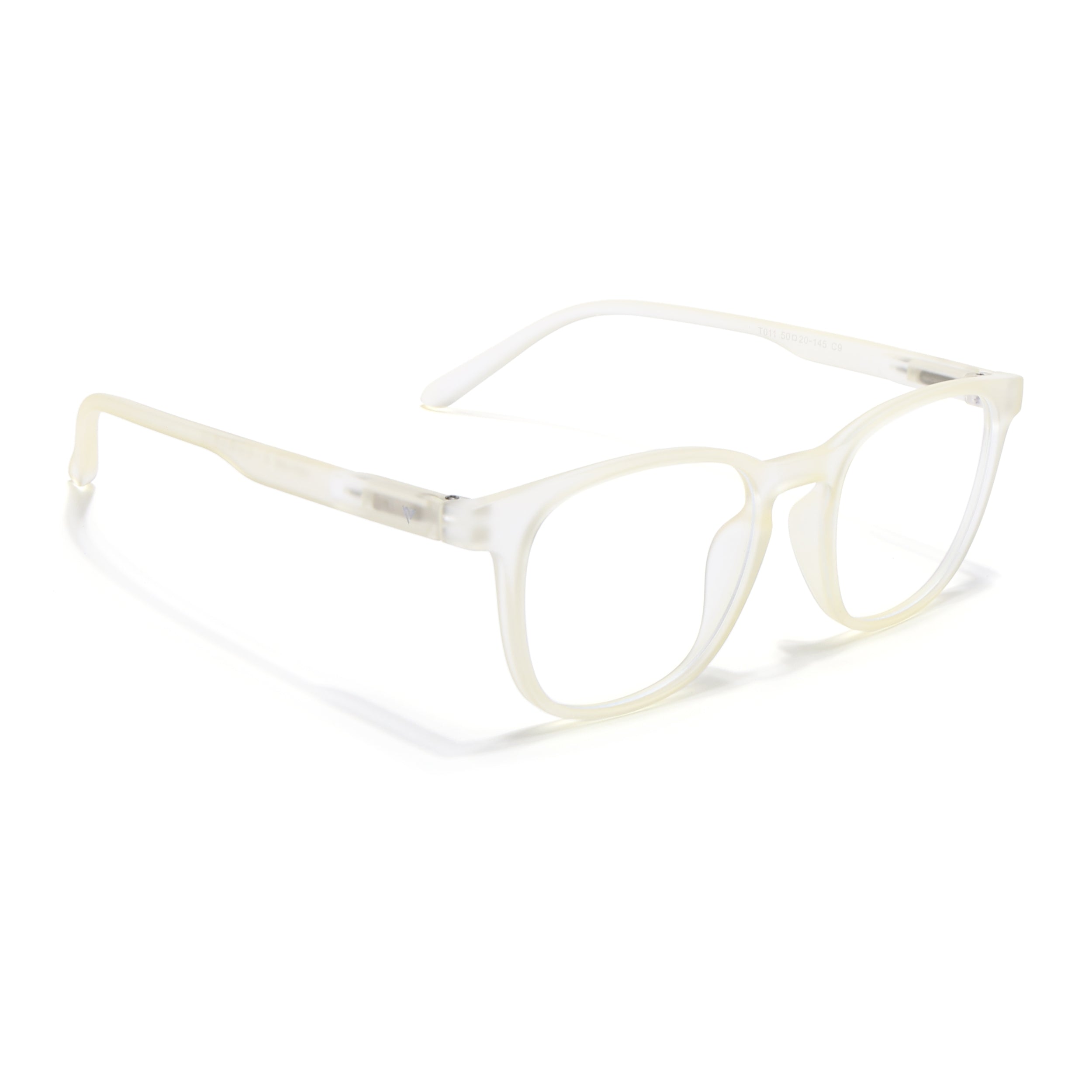 Voyage Air Light Yellow Square Eyeglasses for Men & Women (T011MG4728-C2)