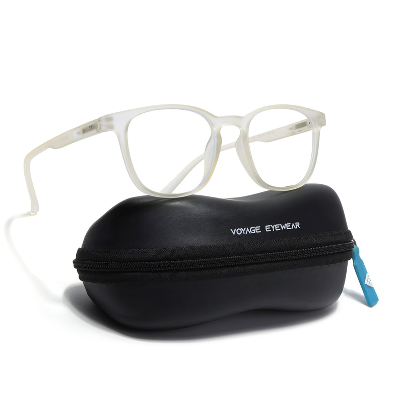 Voyage Air Light Yellow Square Eyeglasses for Men & Women (T011MG4728-C2)