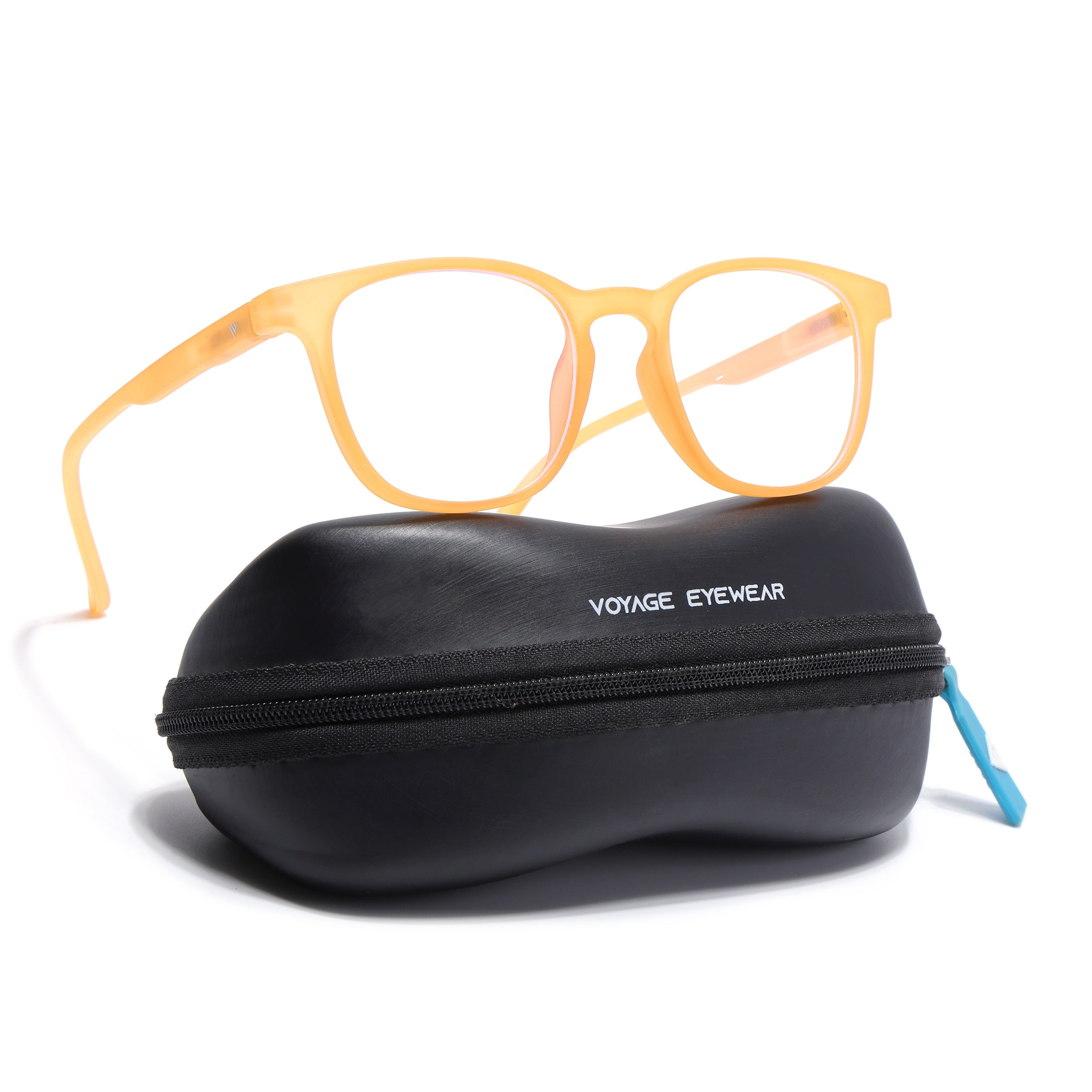 Voyage Air Orange Square Eyeglasses for Men & Women (T011MG4730-C4)
