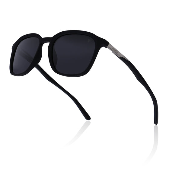 Square Polarized Sunglasses | Black Lens | Black Frame - PMG6789