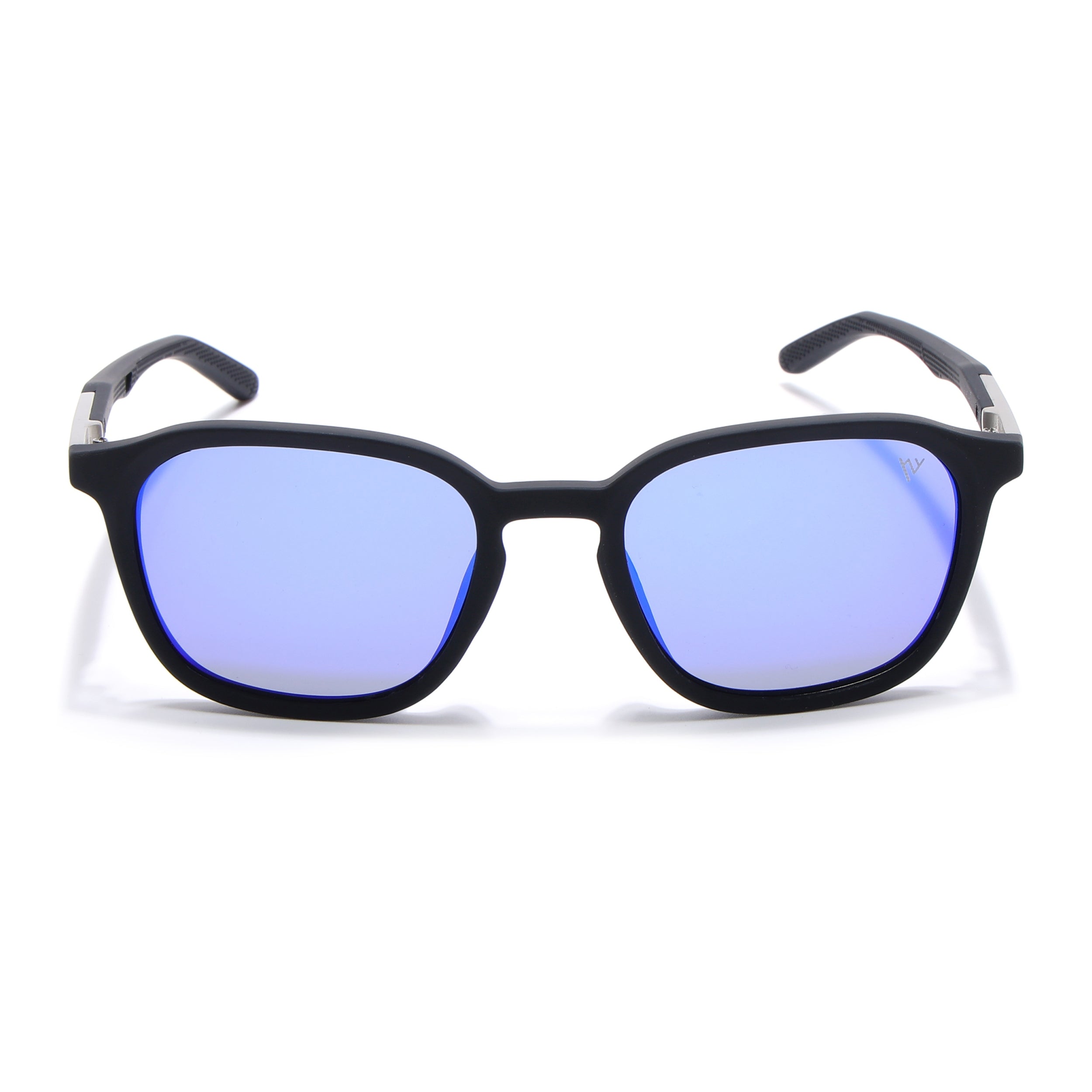 Square Polarized Sunglasses | Blue Lens | Black Frame - PMG6790