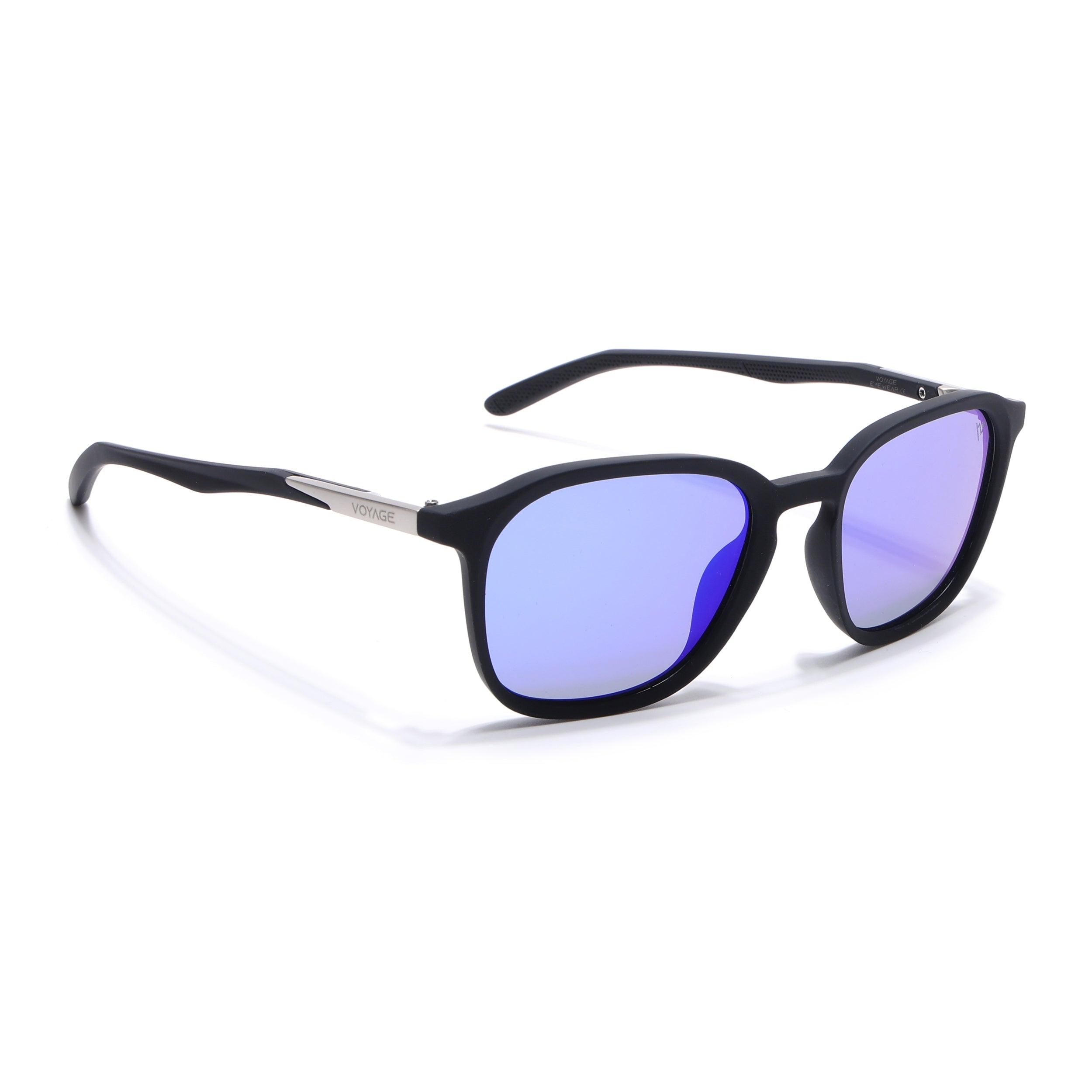 Square Polarized Sunglasses | Blue Lens | Black Frame - PMG6790