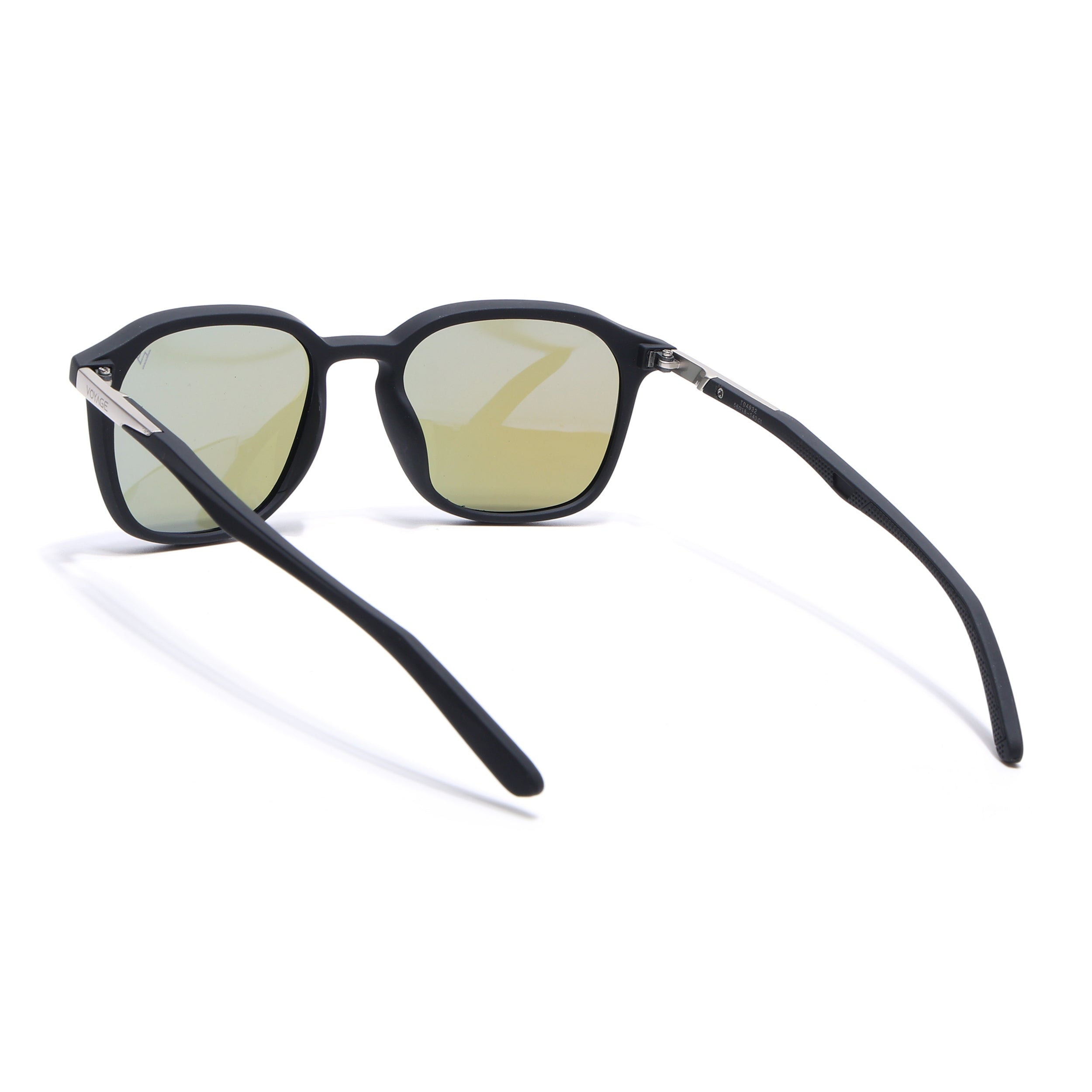 Square Polarized Sunglasses | Blue Lens | Black Frame - PMG6790