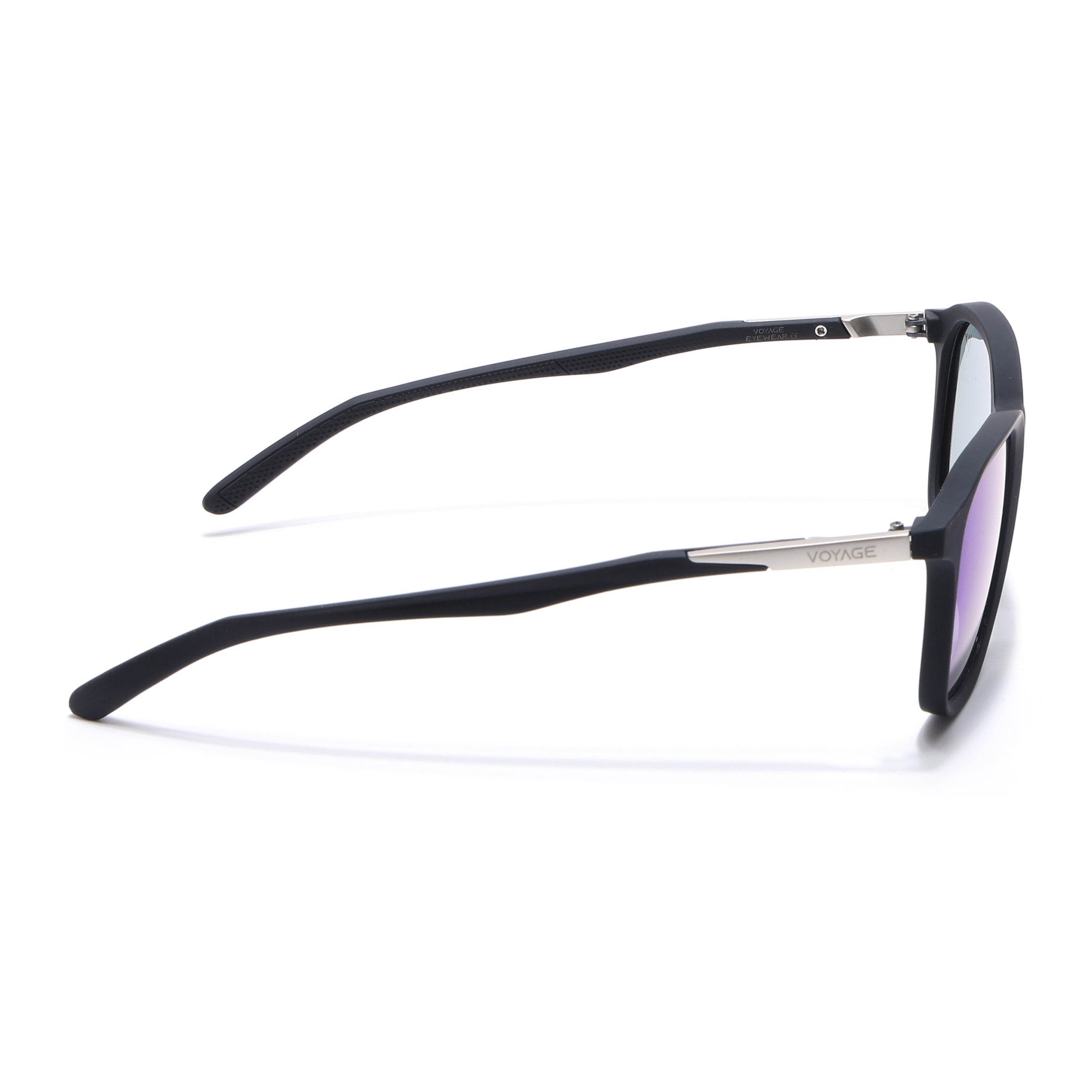 Square Polarized Sunglasses | Blue Lens | Black Frame - PMG6790