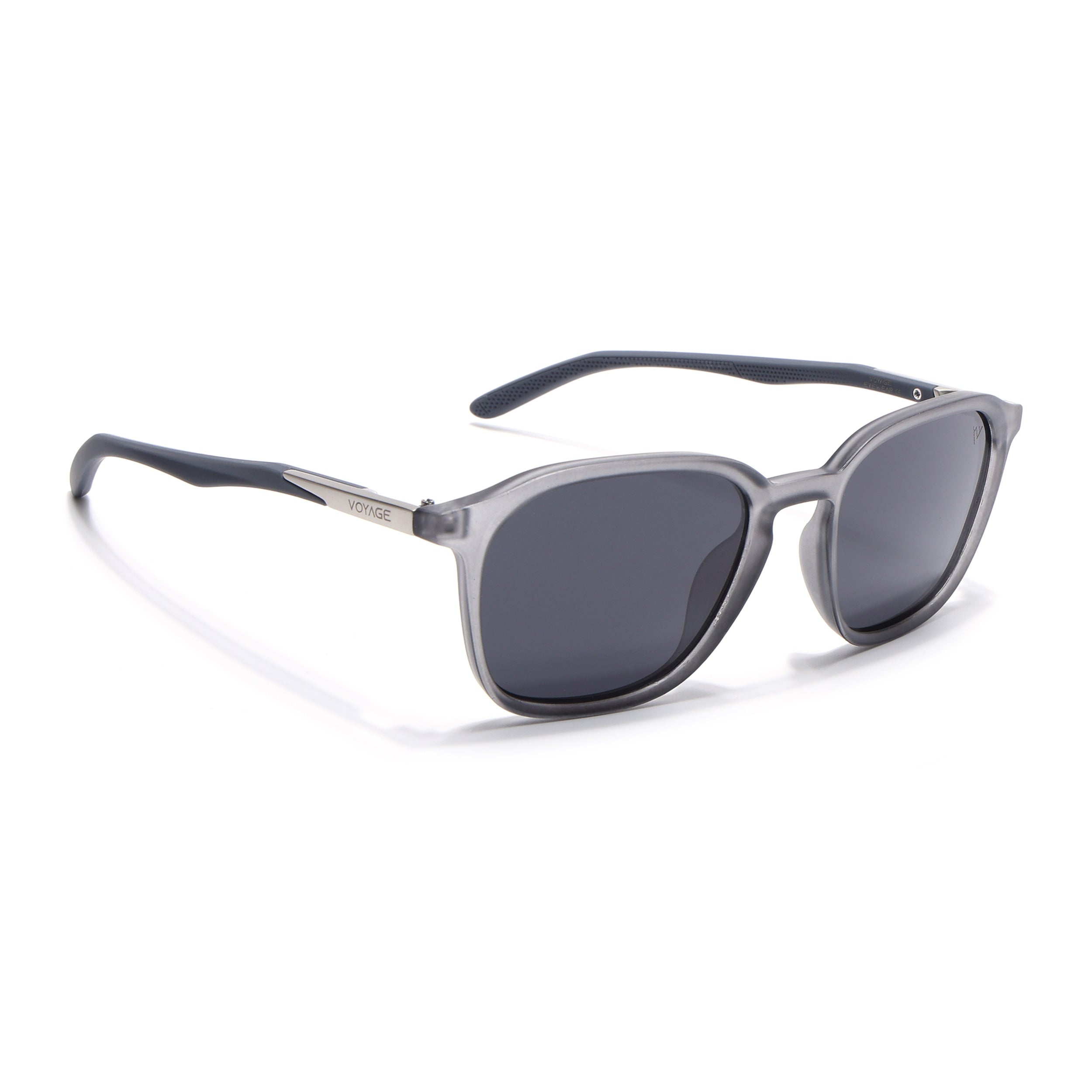 Square Polarized Sunglasses | Black Lens | Grey Frame - PMG6791