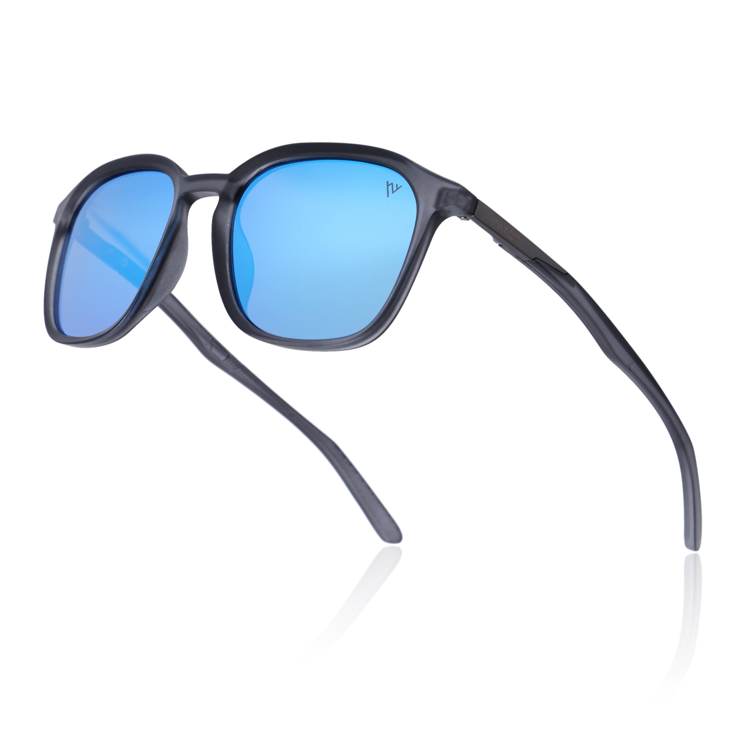 Square Polarized Sunglasses | Sky Blue Lens | Grey Frame - PMG6792