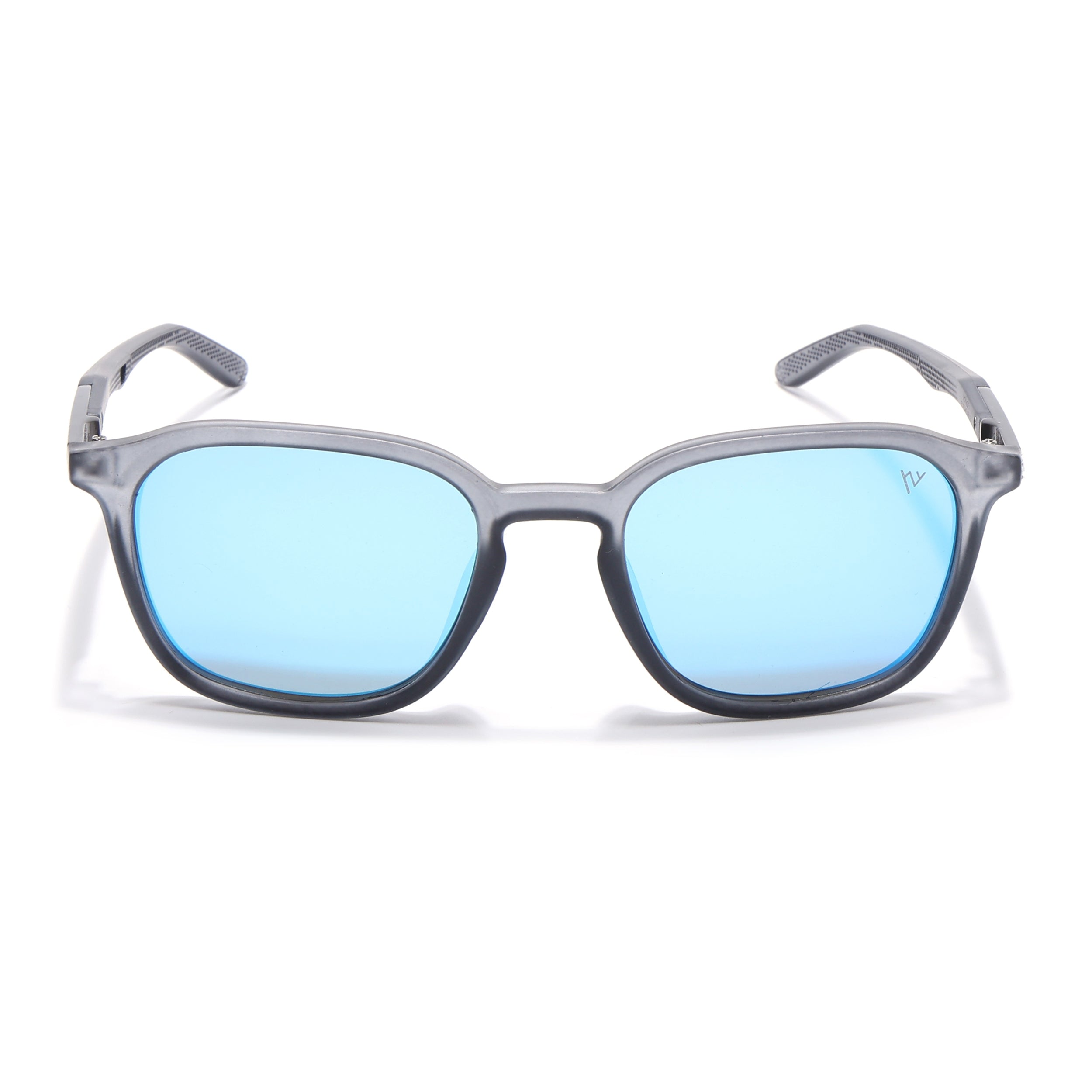 Square Polarized Sunglasses | Sky Blue Lens | Grey Frame - PMG6792