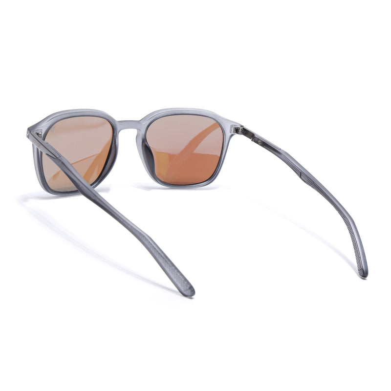 Square Polarized Sunglasses | Sky Blue Lens | Grey Frame - PMG6792