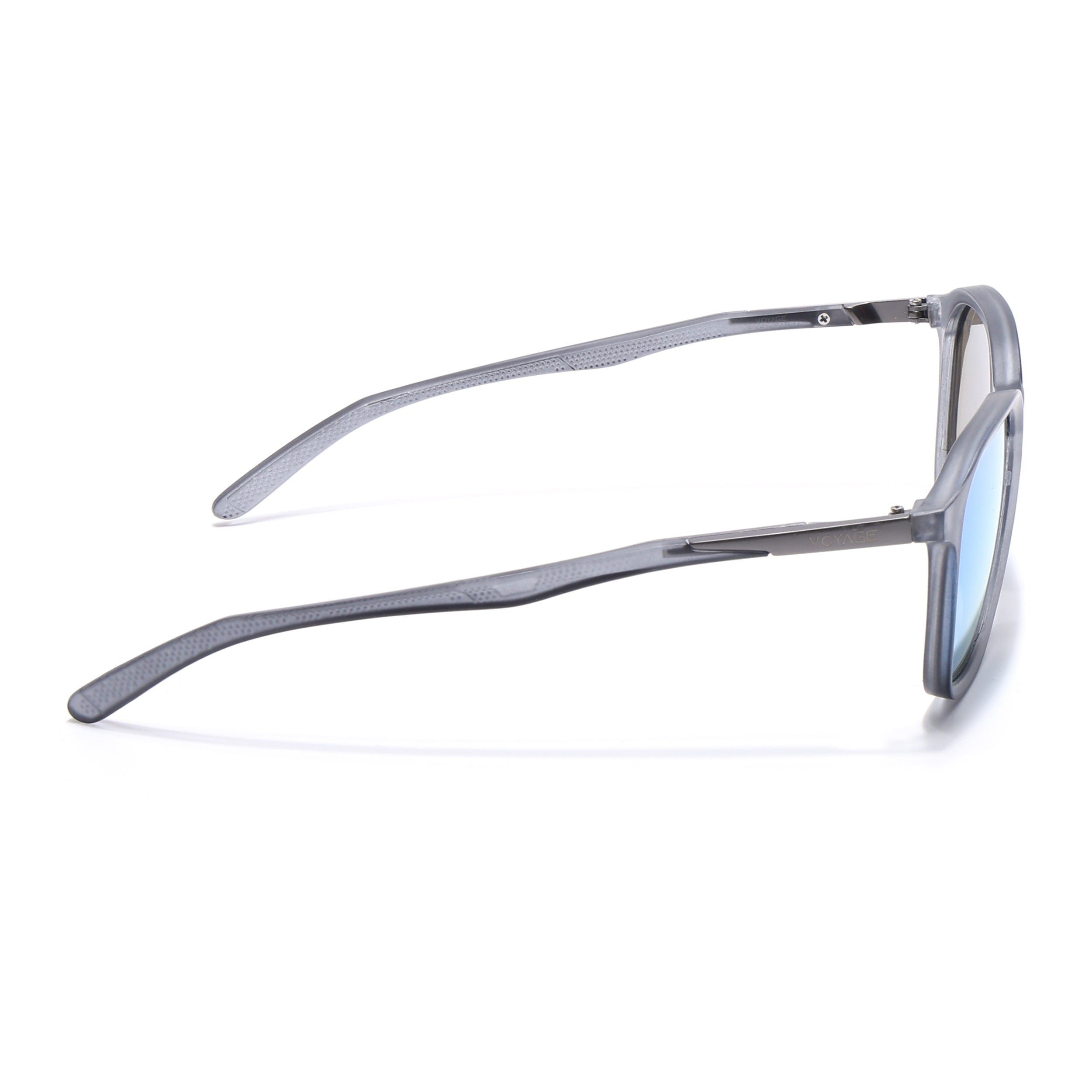 Square Polarized Sunglasses | Sky Blue Lens | Grey Frame - PMG6792