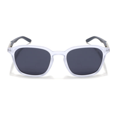 Square Polarized Sunglasses | Black Lens | Transparent Frame - PMG6793