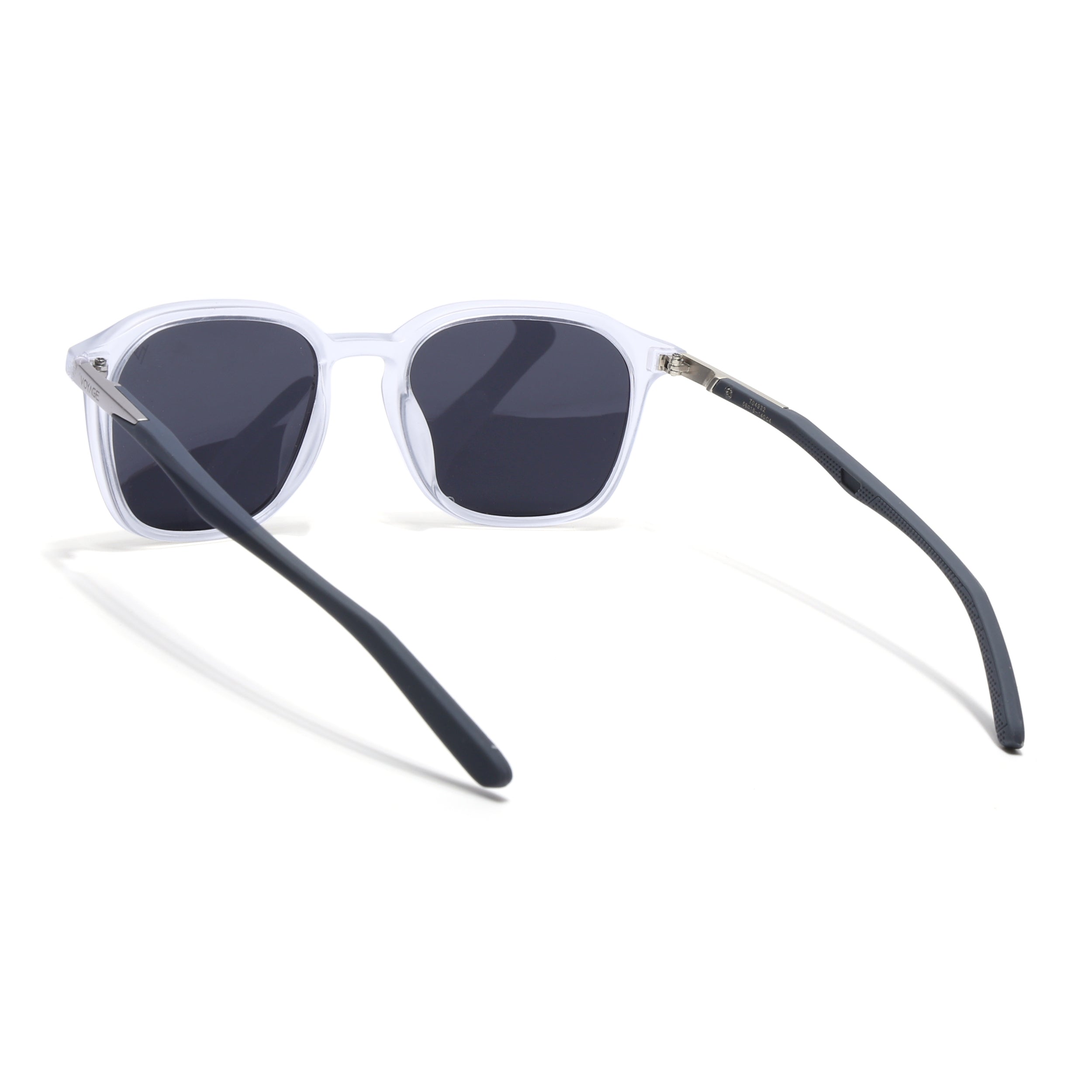Square Polarized Sunglasses | Black Lens | Transparent Frame - PMG6793