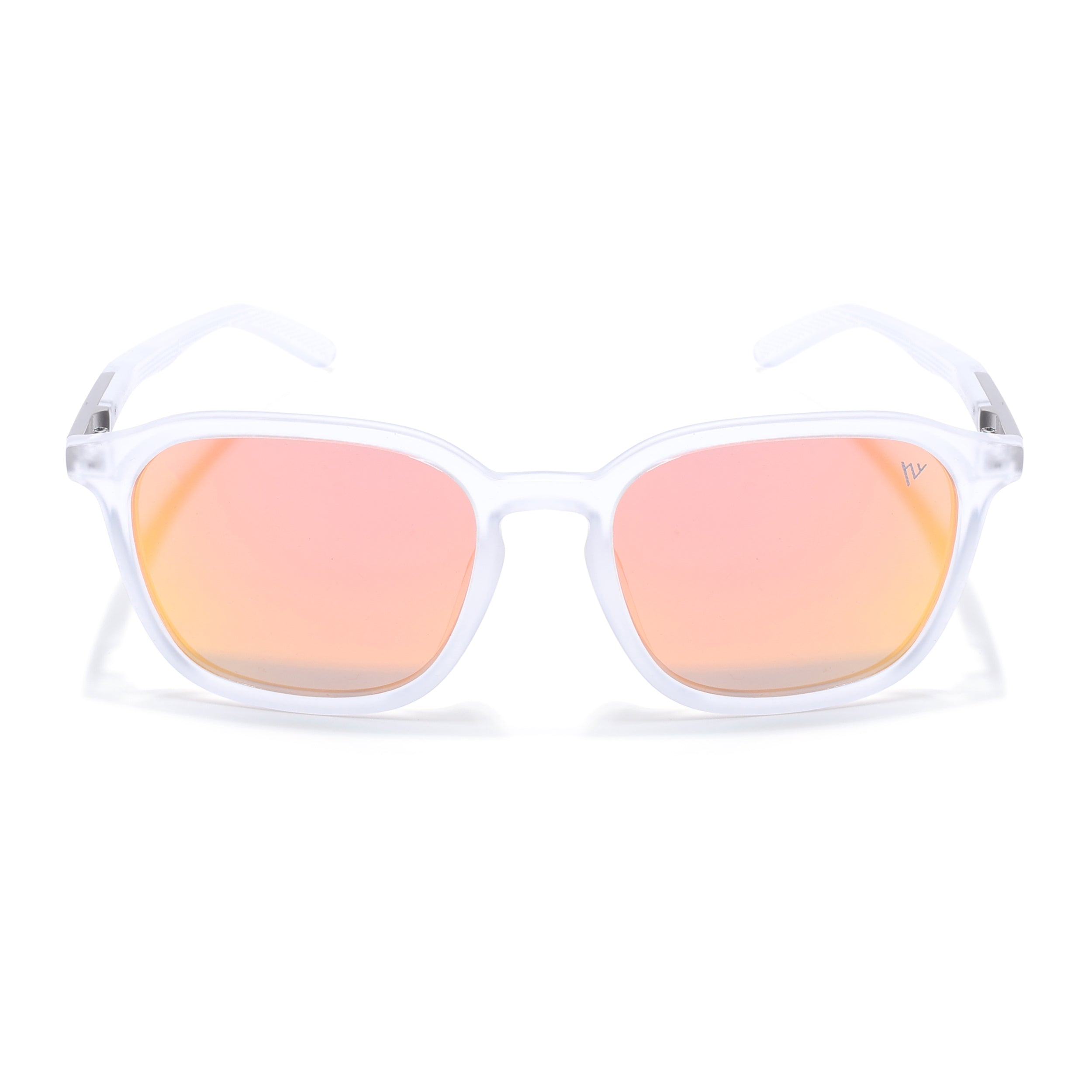Square Polarized Sunglasses | Orange Lens | Transparent Frame - PMG6794